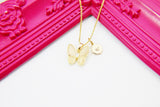 Best Mother Day's Gift for Mom, Grandmother, Great Grandma, Aunt, Thank You, Appreciation, Personalized, Gold Butterfly Necklace, N3334