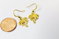 Gold Palm Tree Earrings, Coconut Tree Earrings, Mother's day Gift, Birthday Gift, Hoop or Stud or Dangle Earrings in Option, N3336