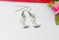 Silver Moon Star Earrings, Hoop or Stud or Dangle Earrings in Option, N4205A