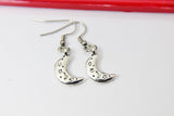 Silver Moon Star Earrings, Hoop or Stud or Dangle Earrings in Option, N4205A