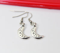 Silver Moon Star Earrings, Hoop or Stud or Dangle Earrings in Option, N4205A