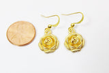 Gold Rose Earrings, June Birthday Jewelry Gift, N3346