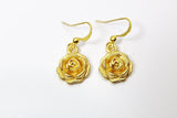 Gold Rose Earrings, June Birthday Jewelry Gift, N3346