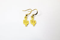Gold Cacti Earrings, Cactus Flower, N3347