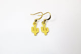 Gold Cacti Earrings, Cactus Flower, N3347