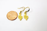 Gold Cacti Earrings, Cactus Flower, N3347