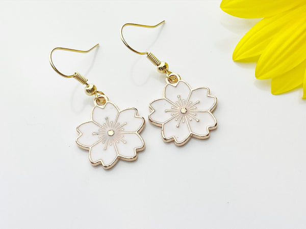 Gold Cherry Blossom Earrings, Birthday Gift, Best Friends Gift, Girlfriends Gift, Thank You Gift, Appreciation Gift, Mentor Gift, N3360