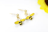 Gold Queen Bee Stud Earrings, Yellow Black Bee, Mother's Day Gift, Mother Earrings, Mother Daughter Gift, Gardener Gift, N3279