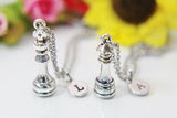 Girlfriend Boyfriend Gift, Silver King Queen Chess Piece Necklace, Best Friends Gift, Valentine Gift, Personalized Initial Necklace, N3290