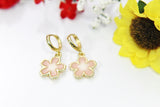 Sakura Flower Earrings, Gold Japaneses Cherry Blossom Earrings, Hoop or Stud or Dangle Earrings in Option N3292