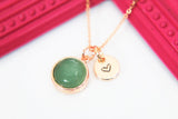 Aventurine Necklace, Natural Gemstone Jewelry N3385