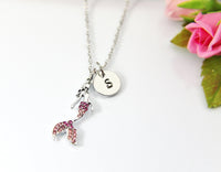 Mermaid Necklace, Daughter Necklace, Gift for Daughter, Daughter Jewelry, Mother Daughter, Personized Initial Gift, N3308