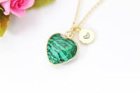 Malachite Necklace, Birthday's Gift, Mother's Day Gift, Gemstone Jewelry, Birthstone, Personalized Gift, N3391