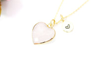 Rose Quartz Necklace, Natural Rose Quartz Gemstone Jewelry N3393