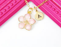 Gold Flower Necklace, Magnolias, Gift for Gardener, N1956G