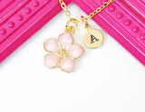 Gold Flower Necklace, Magnolias, Gift for Gardener, N1956G