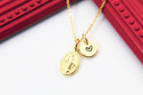 Gold Virgin Mary Necklace,  Mother's Day Gift, Daughter Necklace, Gift for Daughter, Daughter Jewelry, Mother Daughter, Personalized, N3322