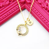 Gold Dolphin Necklace, Bridesmaid Gift, Bridesmaid Proposal, Bridal Jewelry, Wedding Gift, Maid of Honor, Helping Hand, N3325