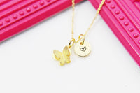 Best Mother Day's Gift for Mom, Grandmother, Great Grandma, Aunt, Thank You, Appreciation, Personalized, Gold Butterfly Necklace, N3333