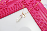 Baroque Keshi Pearl Necklace, Rose Gold, Natural, Birthday's Gift, Mother's Day Gift, Gemstone Jewelry, Birthstone, Personalized Gift, N3404