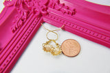 Gold Peony Earrings, Botan Earrings, N3344