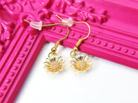 Gold Peony Earrings, Botan Earrings, N3344