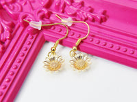 Gold Peony Earrings, Botan Earrings, N3344