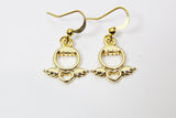 Gold Angel Heart Earrings, N3345