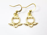 Gold Angel Heart Earrings, N3345