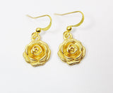 Gold Rose Earrings, June Birthday Jewelry Gift, N3346