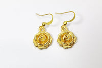 Gold Rose Earrings, June Birthday Jewelry Gift, N3346