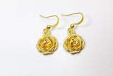 Gold Rose Earrings, June Birthday Jewelry Gift, N3346