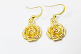 Gold Rose Earrings, June Birthday Jewelry Gift, N3346