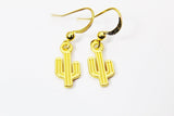 Gold Cacti Earrings, Cactus Flower, N3347