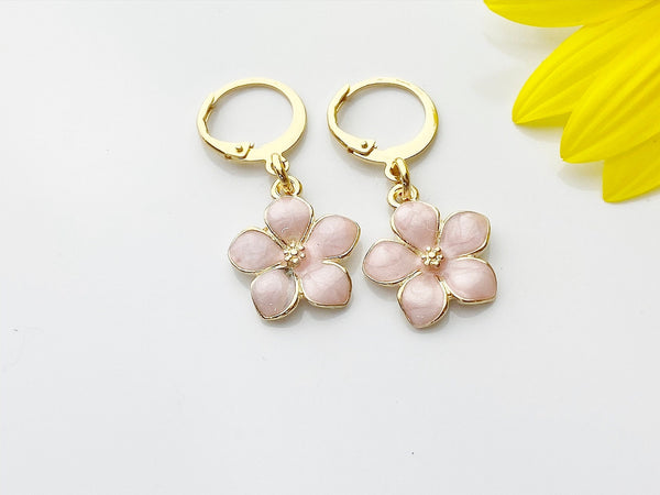 Gold Pink Magnolias Earrings, N1956F