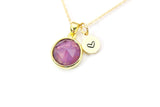 Gold Natural Amethyst Necklace, Best February Birthday's Gift, Mother's Day Gift, Gemstone, Birthstone, Graduation, Christmas Gift, N3442