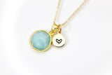 Gold Natural Amazonite Necklace, Best Mother's Day Gift, Birthday's Gift, Gemstone, Birthstone, Graduation, Christmas Gift, N3444