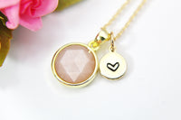 Sunstone Necklace, Natural Gemstone Jewelry, Retirement Gift, Graduation Gift, Mother's Day Gift, Mom Gift, Grandma Gift, N3449