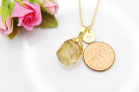 Gold Natural Citrine Necklace, Best Mother's Day Gift, November Birthday's Gift, Gemstone, Birthstone, Graduation, Christmas Gift, N3451