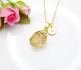 Gold Natural Citrine Necklace, Best Mother's Day Gift, November Birthday's Gift, Gemstone, Birthstone, Graduation, Christmas Gift, N3451