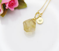 Birthstone Necklace Gift November, Gold Natural Citrine, Best November Birthday's Gift, Gemstone, Graduation, Christmas Gift, N3454