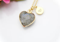 Gold Natural Labradorite Necklace, Best Mother's Day Gift, Birthday's Gift, Gemstone, Birthstone, Graduation, Christmas Gift, N3455
