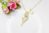 Gold Tulip Charm Necklace Birthday Gifts, Personalized Gifts, N3459