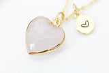 Rose Quartz Necklace, Natural Rose Quartz Gemstone Jewelry N3393