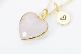 Rose Quartz Necklace, Natural Rose Quartz Gemstone Jewelry N3393