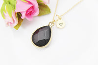 Black Agate Necklace, Birthday's Gift, Mother's Day Gift, Gemstone, Birthstone, Graduation, Personalized Gift, N3419