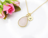 Rose Quartz Necklace, Natural Rose Quartz Gemstone Jewelry, N3420