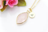 Rose Quartz Necklace, Natural Gemstone Jewelry N3424