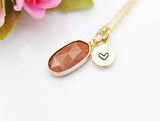 Goldstone Necklace, Oval, Birthday's Gift, Mother's Day Gift, Gemstone, Birthstone, Graduation, Christmas Gift, N3428