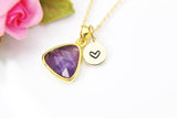 Gold Natural Amethyst Necklace, Best Mother's Day Gift, February Birthday's Gift, Gemstone, Birthstone, Graduation, Christmas Gift, N3446